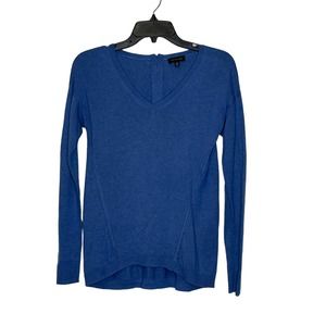 The‎ Limited V-Neck Sweater Size XS Blue Womens Wool Nylon Rayon Blend LS